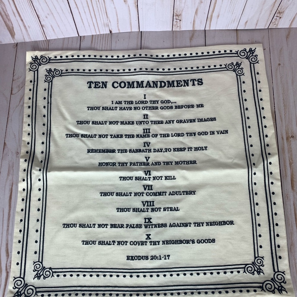 Ten Commandments pillow cushion cover.